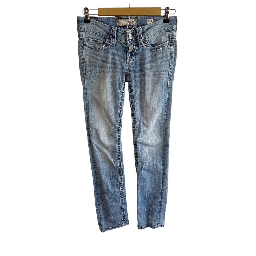 BKE Size 25 Sabrina Straight Leg Jeans Light Wash Denim Western Country